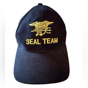 EUC Rothco Navy SEAL TEAM Baseball Hat Black Adjustable One Size